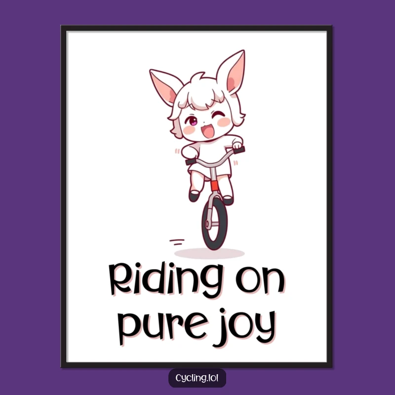 Free Printable Wall Art: Bouncing Unicyclist Funny Downloadable Art for Home Decor