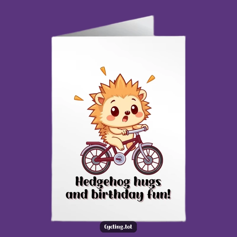 Funny Free Printable Birthday Card: Hedgehog's Wild Ride - Diy Downloadable Gift