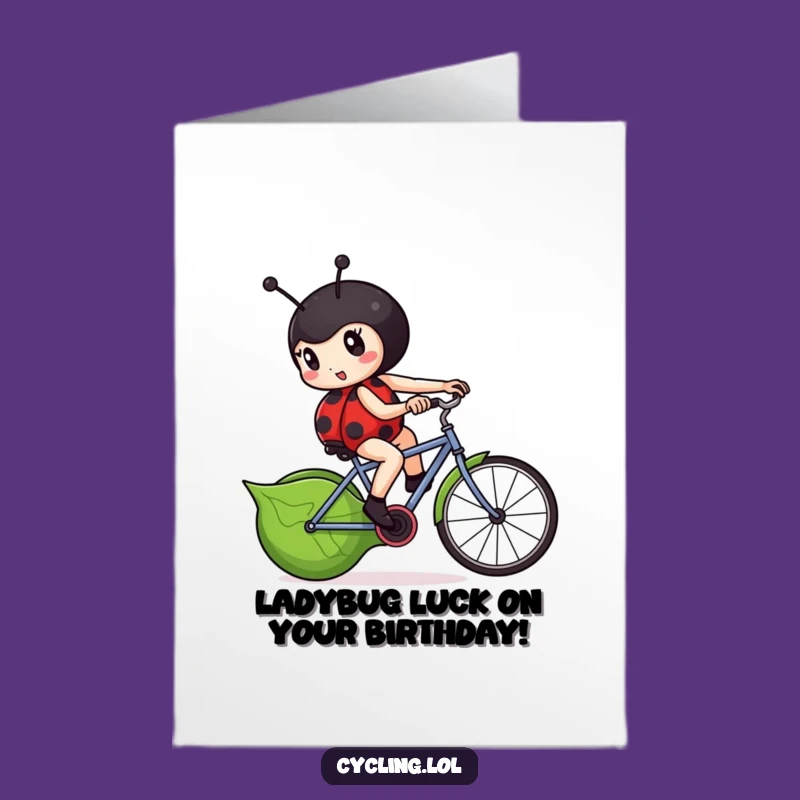 Funny Free Printable Birthday Card: Ladybug's Fast Pedal - Diy Downloadable Gift