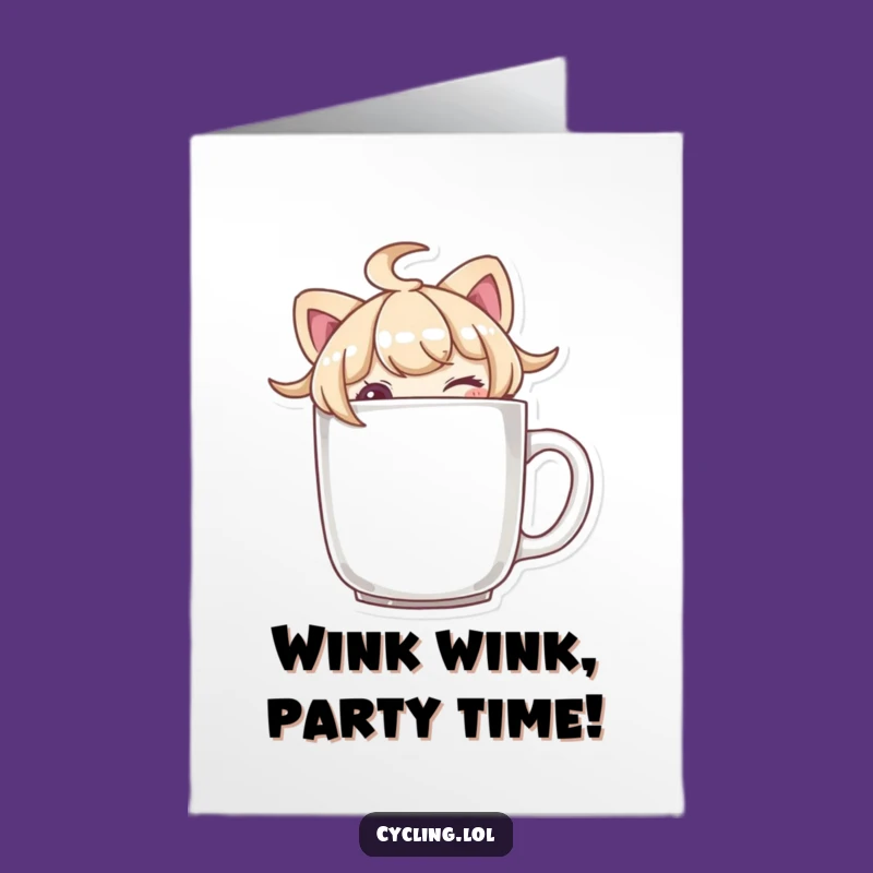 Funny Free Printable Birthday Card: Winking Mug Peeper Downloadable Greeting
