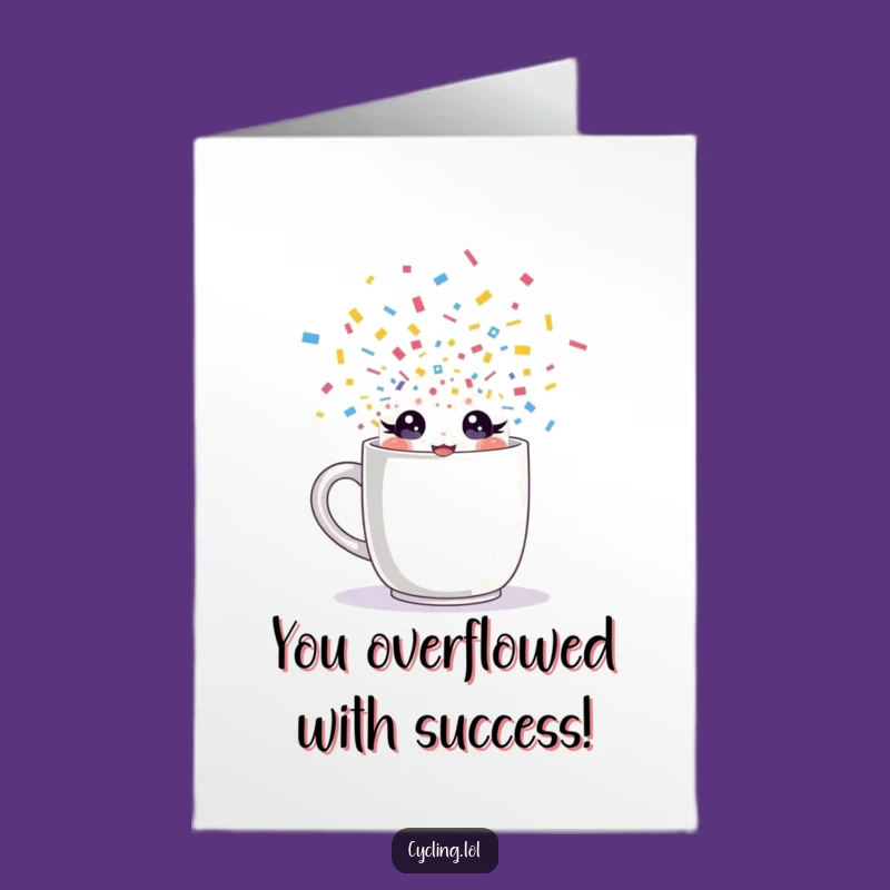Free Printable Congrats Card: Mug Burst, Confetti Celebration - Downloadable Gift