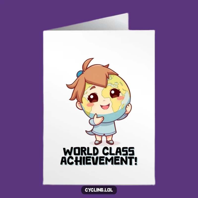 Free Printable Congrats Card: Character Presents Globe - Global Achievement Gift