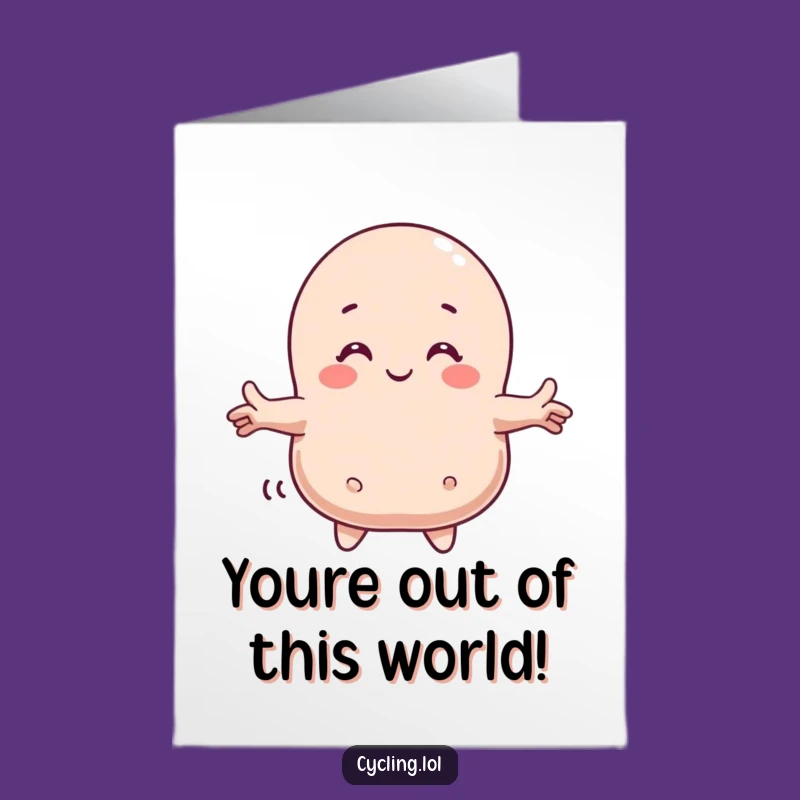 Free Printable Congrats Card: Character Hugging Comet - Funny Downloadable Message