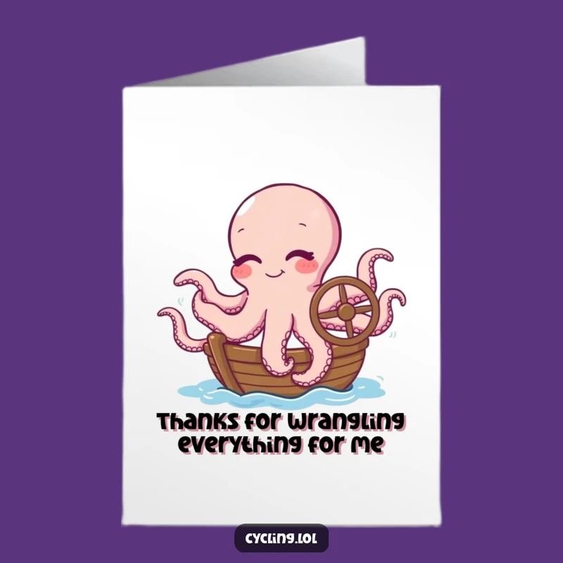 Free Printable Octopus Thank You Card: Winking Sailor Downloadable For Gratitude