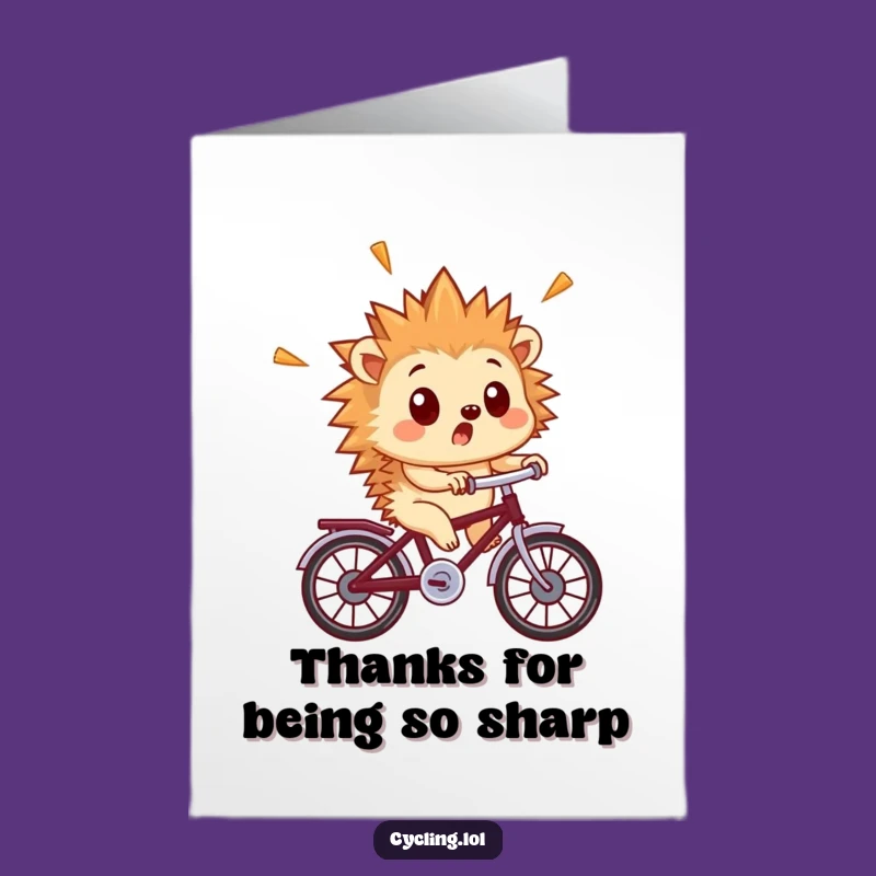Free Printable Thank You Card: Hedgehog's Surprised Thanks - Funny Downloadable Gift