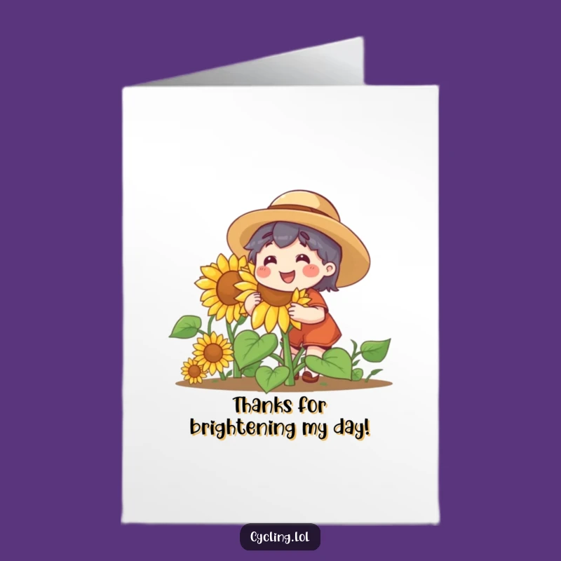 Free Printable Thank You Card: Sunflower Gratitude - Humorous Downloadable Design!