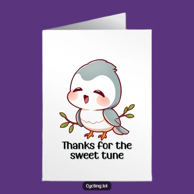 Funny Free Printable Thank You Card: Bird Sounds Character, Grateful Listener, Humorous Thanks, Downloadable