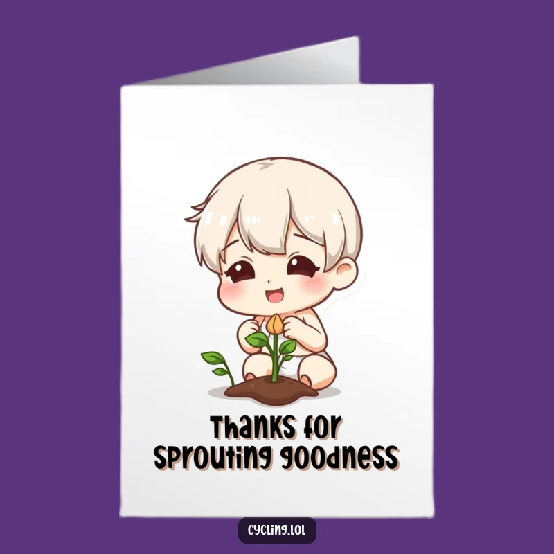 Funny Free Printable Thank You Card: Plant Character, Grateful Sprout, Humorous Gratitude, Downloadable