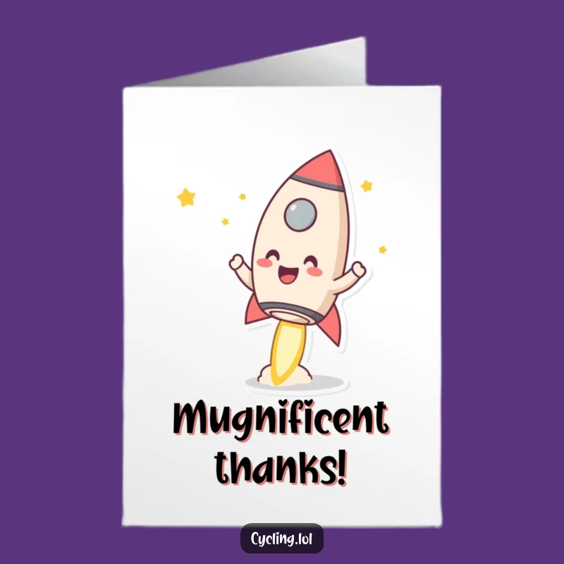 Free Printable Mug Rocket Thank You Card: Funny Downloadable Gift