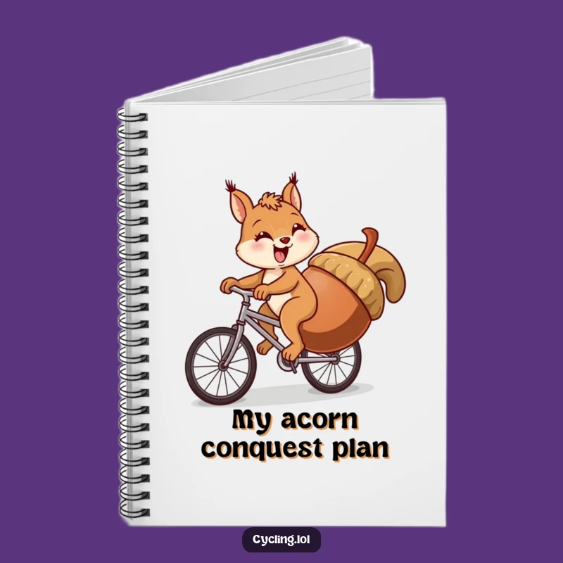 Funny Squirrel Uphill Bike Notebook - Comical Struggle Journal Gift