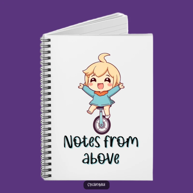 Funny Upside Down Unicycle Notebook: Jot Down Your Glee