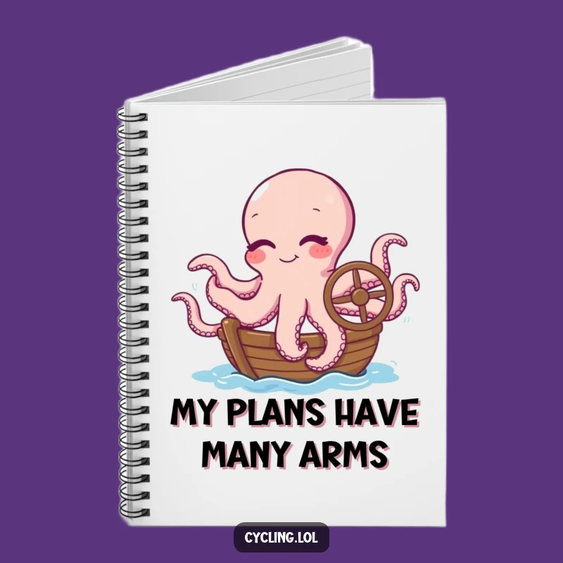 Funny Octopus Boat Captain Notebook: Winking Cephalopod Journal, Handy Funny Gift