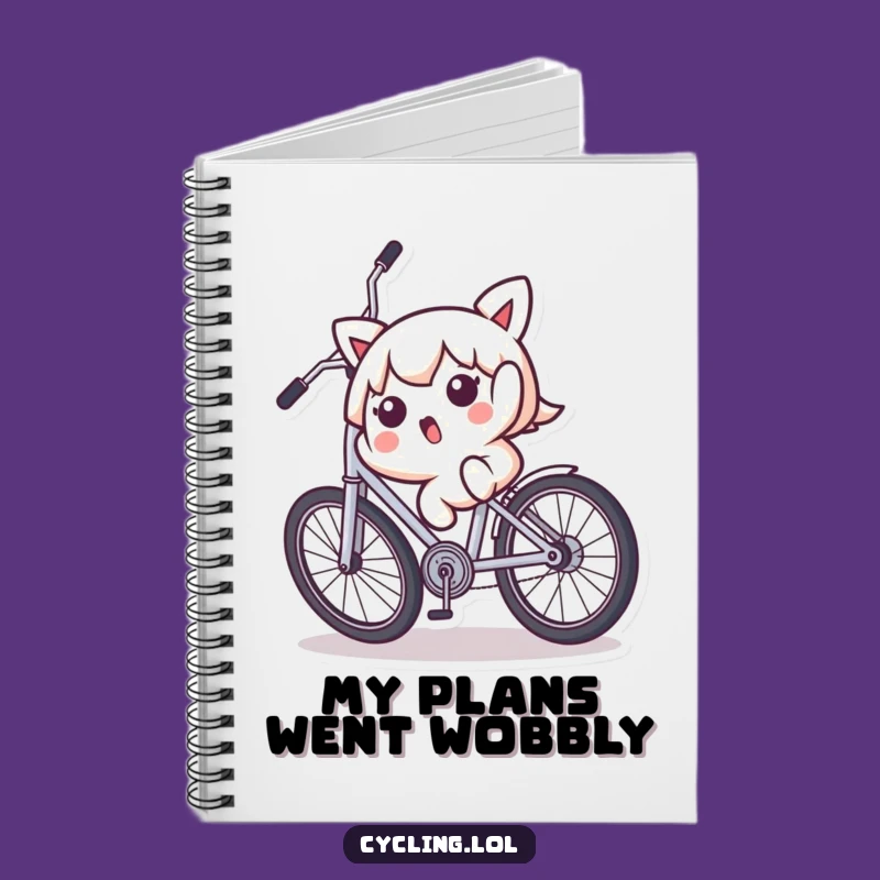 Funny Kawaii Bike Oops Notebook - Jot Down Your Mishaps & Ideas