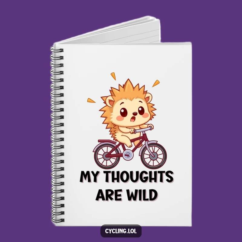 Funny Hedgehog Bike Notebook - Surprise Quills Journal Gift
