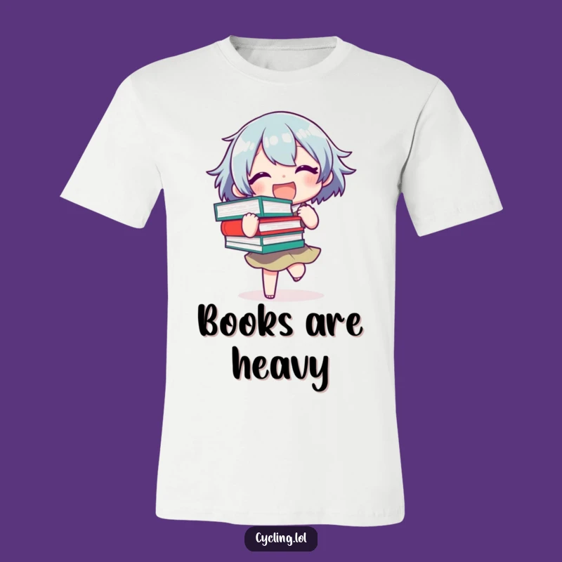 Funny Book Lover T-Shirt: Joyful Reader Balancing Books Tee, Funny Gift