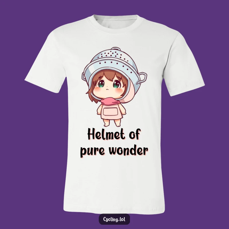 Funny Colander Explorer Tee: Quirky Wonder & Helmets, Ideal Funny Gift