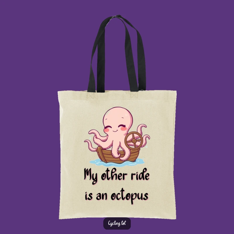 Funny Octopus Boat Captain Tote Bag: Winking Cephalopod Carrier, Great Funny Gift