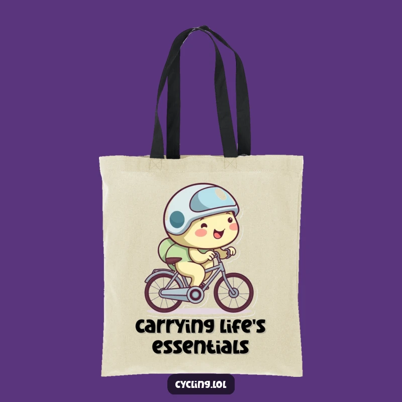 Funny Snail Slow Bike Tote Bag - Leisurely Pace Carryall Gift