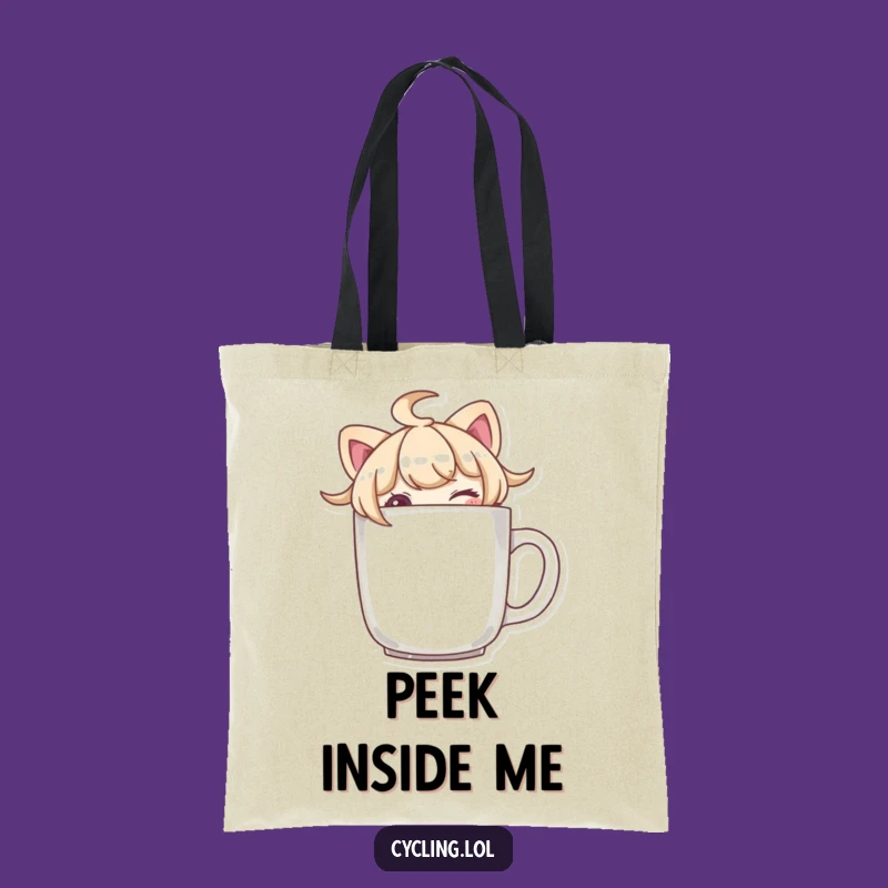 Funny Winking Mug Peeker Tote Bag - Carry Your Secrets in Style!