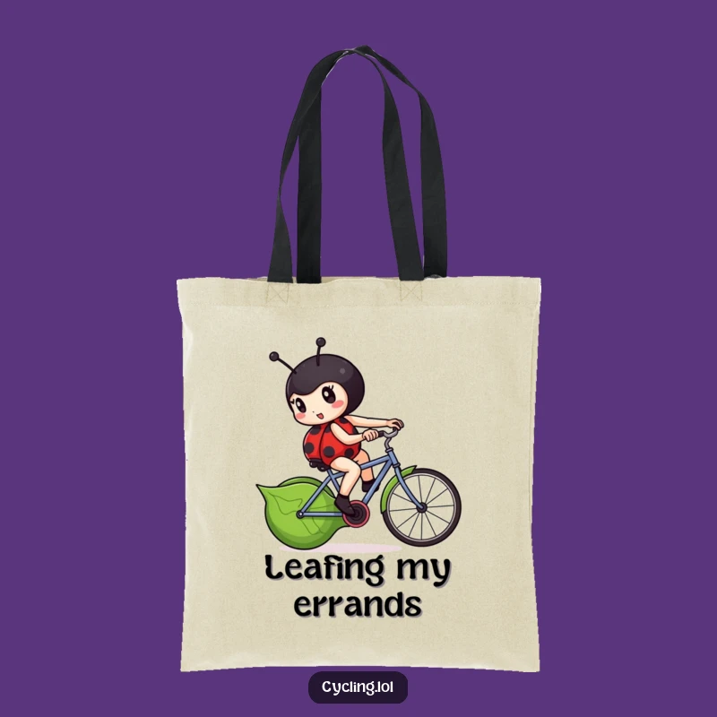 Funny Ladybug Bike Tote Bag - Determined Carryall Gift