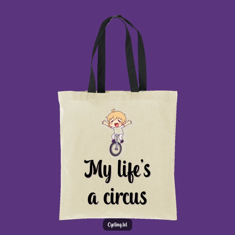 Funny Unicycle Struggle Tote Bag: Carry Your Laughs in Style